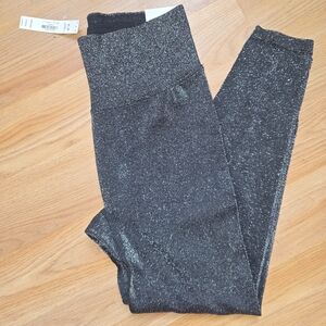PINK Victorias Secret Sparkly Black Leggings - Medium